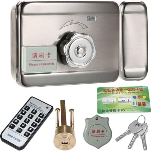 KINJOIN Outdoor Remote Control ID Tags Electric Lock & Gate Lock Access Control System Electronic Integrated RFID Door Rim Lock