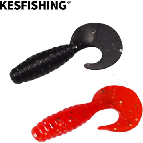 KESFISHING Grub Fishing lures JCTD Single Tail 40mm 20pcs 1.2g Lure Crankbait Jerk Fishing Carp