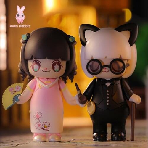 Kimmy&Miki Shang Hai Limited-Lady and Old Keller Figures Action Toy for Girls Collection Model Kawaii Birthday Gift Ornaments