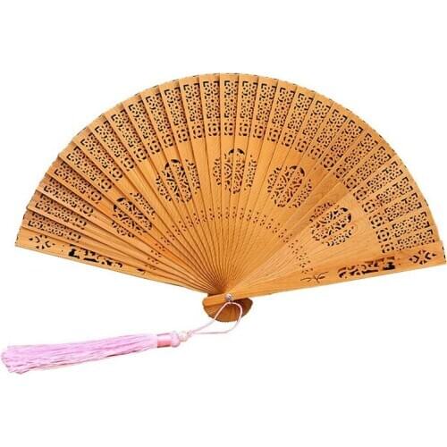 Chinese wind folding fan custom women with pendant classic portable fan gift fan high quality fan chinese folding fan