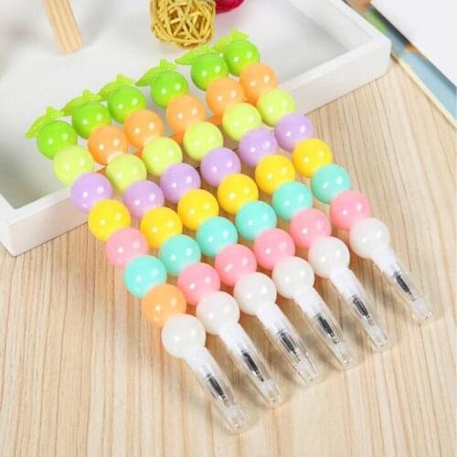 24PCS Creative office stationery supplies candy color signature pen night light water pen color bead neutral pen