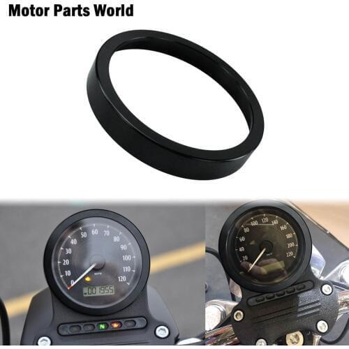 1Pc Motorcycle Black Speedometer Ring Trim Bezel Cover CNC Cut For Harley Dyna Stree Bob Low Rider Sportster XL883 1200