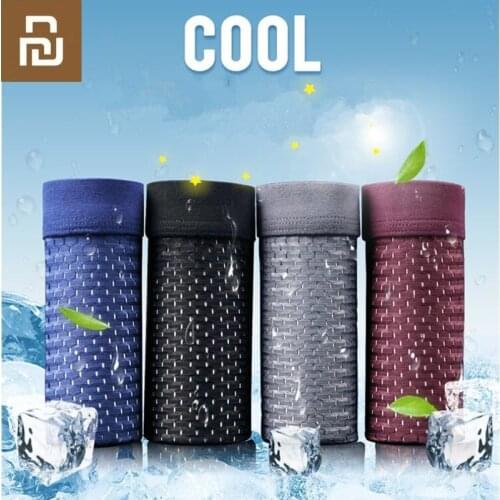 Youpin 4pcs/Lot Mens Boxer Underwear Man Boxer Summer Ice Network Mesh Breathable Sexy Youth Boxer Bamboo Shorts U Convex