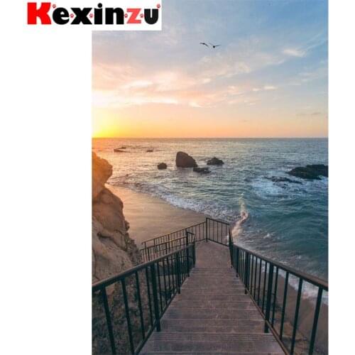Kexinzu Full 5D DIY Square/ Round Diamond Painting"Sea Scenery" 3D Embroidery Cross Stitch Mosaic diamondpainting Gift