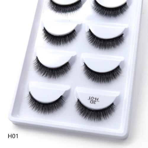 QUXINHAO 5 pairs of 3D handmade false eyelashes natural thick daily makeup thick cross eyelashes eyelashes