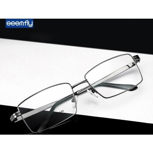 Seemfly Titanium Alloy Thick Gold Electroplated Glasses Frame Fashion Ultralight Plain Glasses Metal Spectacles For Men Women