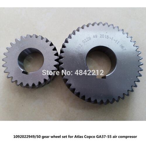 Free shipping Genuine gear wheel set driven gear shaft 1092022949/50 for Atlas Copco GA37-55 screw air compressor parts