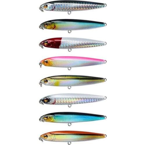 8PCS Thrill Stick Sinking Pencil Artificial Bait Hard Long Casting Strong Hooks Sea Bass Seawater Noisy Design Fishing Lure Pike