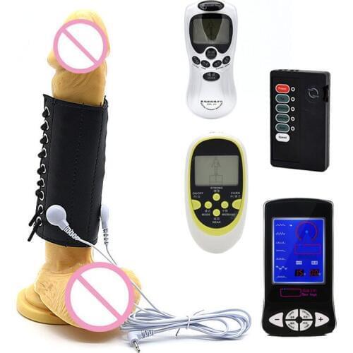 Sex Penis Rings Electric Pulse Penis Massager Medical Electro Shock Penis Enlargement Cock Ring Men Masturbator Sex Toys For Man