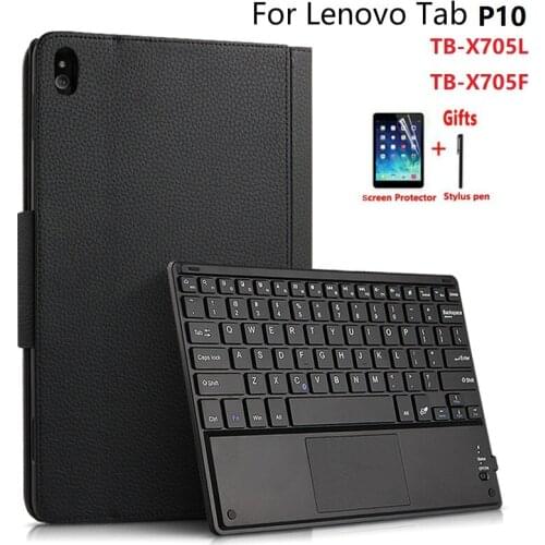 Detachable Wireless Bluetooth Keyboard Case For Lenovo Tab P 10 P10 TB-X705L TB-X705F 10.1'' Cover Luxury PU Leather Funda+ Film