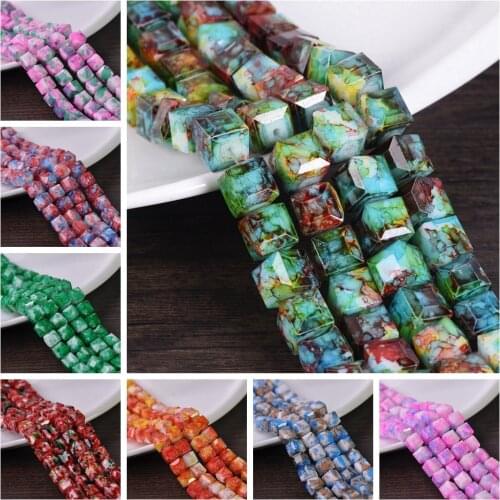 8mm10mm Glass Czech Square Cube Faceted Loose Spacer Beads Jewelry Findings DIY
