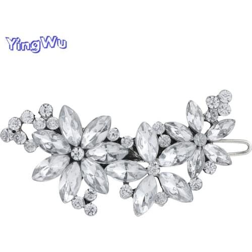 New Style Crystal Rhinestone Bridal Wedding Flower Hairgrips Hairpins Hair Clip Hair Jewelry Women Hair Jewelry