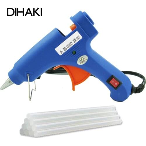 Hot Melt Glue Gun with 50pcs 7*100MM Glue Sticks Industrial Mini Guns Thermo Electric Heat Temperature DIY Tool Set EU Plug