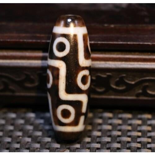 Treasure Magic Power Tibetan old Agate 9 Eye King of Big Drum dZi Bead Amulet Pendant Talisman Timestown UPD22A