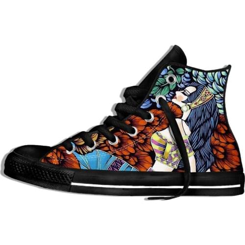 3D Printing Lace-Up Flat Shoes Men High Top Casual Shoes Colorful Graffiti Pattern Comfortable Walking Shoes