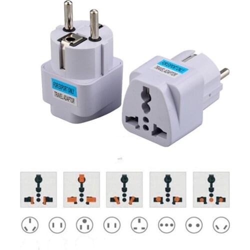 16A Universal EU Travel Adapter Euro Converter UK US AU to EU AC Power Socket Plug Travel Charger Adapter Converter 250V E11948