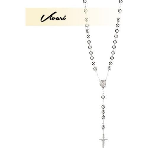 Vivari Fashion Stainless Steel Necklace Womens Beaded Necklace Jewelry Pendant With Gems and Pearls