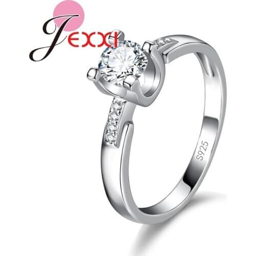 925 Sterling Silver Wholesale Price Top Quality Women Wedding Engagement Finger Band Ring White Cubic Zirconia Jewelry