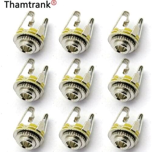 100pc/lot 3.5mm stereo headphone jack audio jack chassis socket with screw nut Female Connector Panel Mount Solder For Headphone