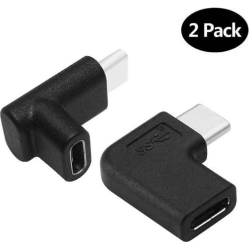 2pcs/set USB 3.1 Type-C Male To USB 3.1 Type-C Female Adapter 90 Degree Right Angled Cellphone Connector Converter