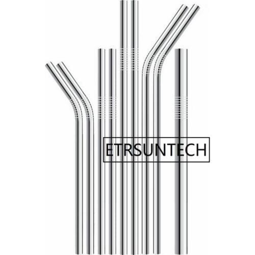 200pcs/lot Metal drinking straw 304 stainless steel straw food grade diameter 6mm/8mm/9mm/10mm/12mm Factory wholesale