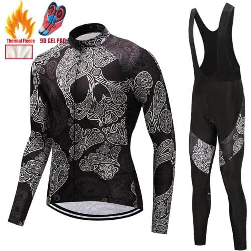 2018 Winter Cycling Clothing Thermal Fleece Long Maillot Ciclismo Hombre Cycling Jersey Mens Bike Fitness Sportswear DT06 XS-3XL