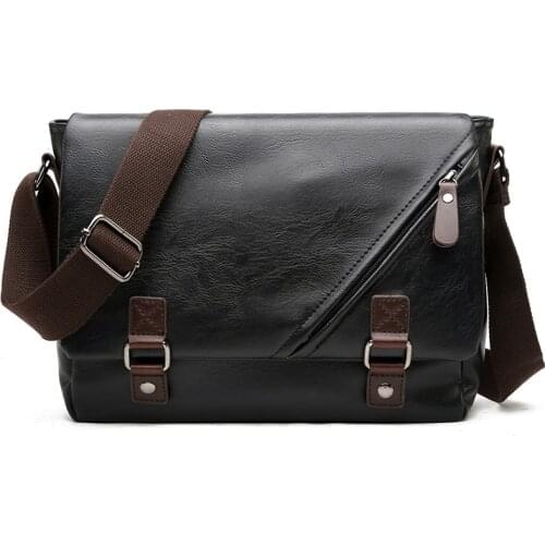 Brand Casual Leather Business Shoulder Bags For Men 2021 New Fashion Waterproof Crossbody Messenger Bags Vintage Travel Bag Male