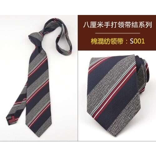 British mens retro Korean single fashion 8CM formal business tie pattern plaid wine red suit shop accessories