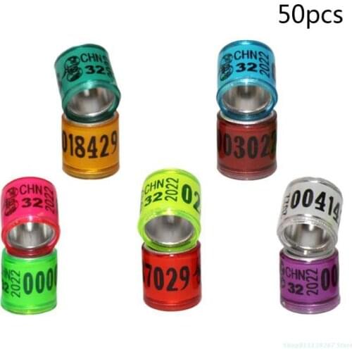 C5AD Chicken Leg Rings Mix Colors Bird Metal Leg Bands Clip-on Ankle Rings ID 8mm