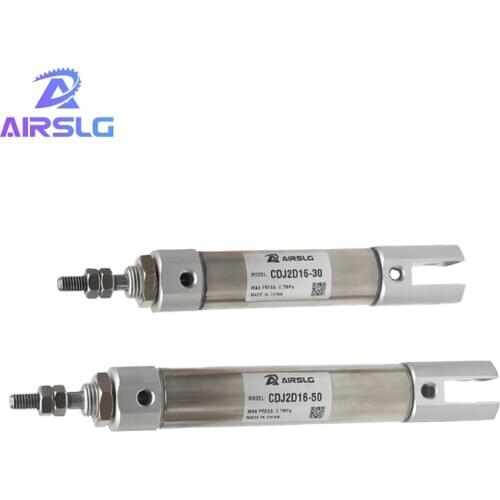 CJ2D CJ2D10 CJ2D16 Stroke 5~200mm Double clevis with pins Mini Pneumatic Cylinder Double Acting Single Rod Air Cylinder AIRHKC