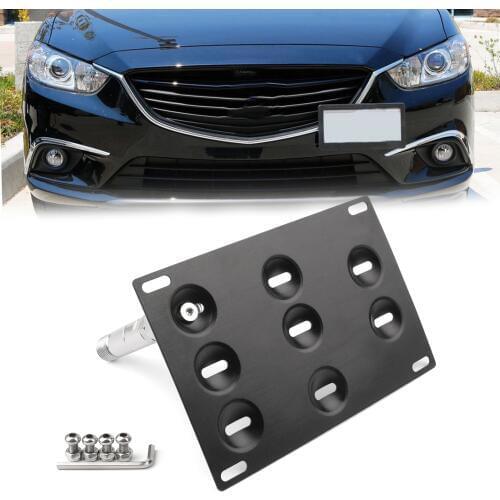 Areyourshop Bumper Tow Hook License Plate Mount Bracket Holder For Mazda 3 Mazda 6 CX5 MX5 License Plate Holder Car Parts
