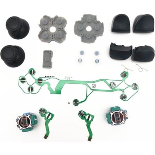 For PS5 Playstation 5 Repair R1 L1 R2L2 Trigger Buttons Springs 3D analog Joysticks Thumb Cap Silicone Conductive Pad Flex Cable