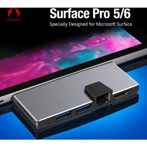 Snowkids for Microsoft Surface USB Hub Docking Surface Pro5 Pro6 Hub Port Replicator HDMI LAN Ethernet SD TF Surface Pro 34567