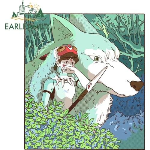 EARLFAMILY 13cm x 11.5cm For Princess Mononoke Motorcycle Car Stickers Camper RV Car Styling Decal Funny Vinyl Occlusion Scratch