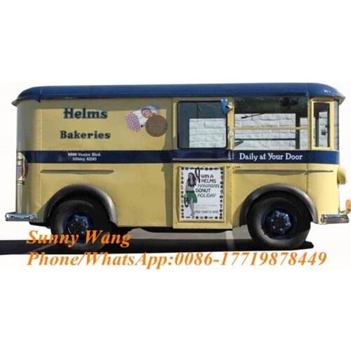 Electric Park Food Van Retro Cart Truck Mobile Snack Selling Electric Food Cart