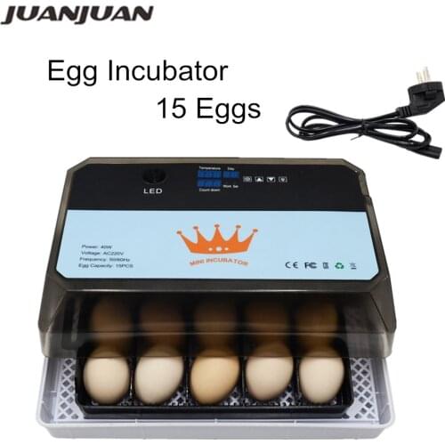 Mini 15 Eggs Incubators Digital Automatic Temperature Control Household Farm Chicken Duck Quail Hatcher Egg incubator HT-15