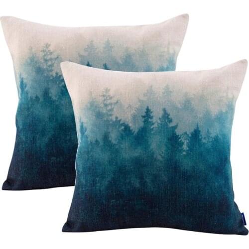 Forest landscape wind pillow car sofa lumbar cushion set custom cushion cover decorative pillows without pillow core