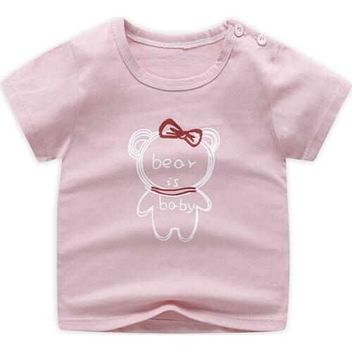 Cartoon Print Baby Boys T Shirt For Summer Kids Boys Girls T-shirts Clothes Cotton Toddler Tops Baby Girl Shirts Infant Clothing