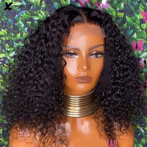 Malaysian Jerry Curly 4x4 Lace Closure Human Hair Wig Pre Plucked For Black Women Glueless 13x4 Deep Curly Lace Frontal Wig Remy