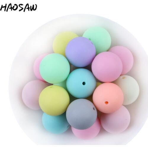 Fashion Jewelry New 20MM 100pcs Mix Colour Dull Polish Chunky Bubblegum Acrylic Solid Beads For Handmade Jewelry Accessories