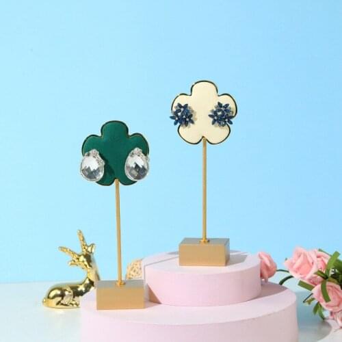 Fashion Earring Display Stand Microfiber Earring Holder Ear-Shaped Ear Clip Stud Jewelry Display Organizer Stand