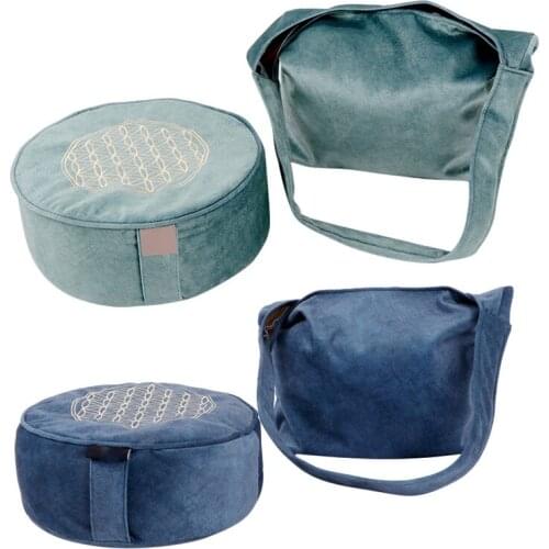 Yoga Meditation Buckwheat Bolster Pillow Cushion Yoga Meditation Cushion Zippered Cotton Cover Machine Washable