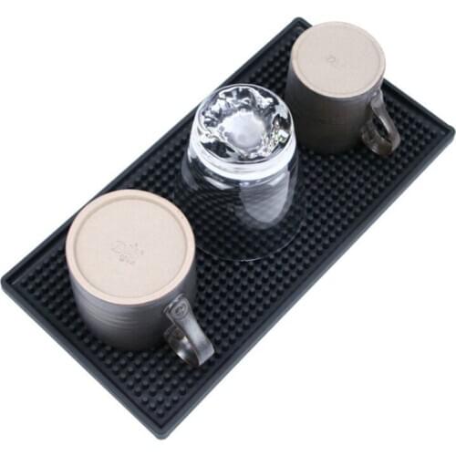 PVC Thickened Coaster Bar Mat Non-slip Water-proof Placemat Bar Rubber Mat Rectangular Mat Beer Whiskey Waterproof Mat Bar Acces