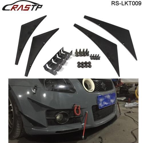 RASTP-4Pcs/Set Universal Fit for Front Bumper Lip Diffuser Splitter Fins Body Spoiler Canards Valence Chin Air Knife RS-LKT009