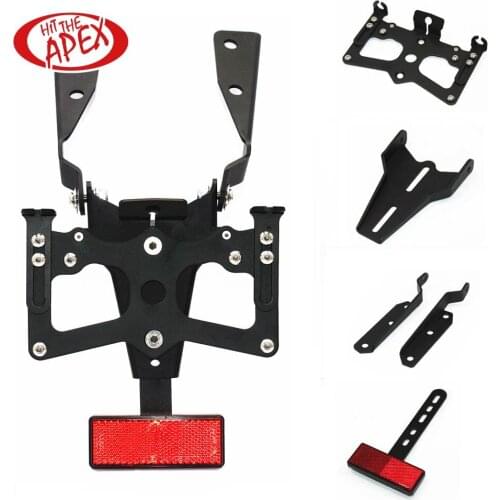 Adjustable Fender Rear Plate with Reflector For SUZUKI GSXR1000 GSX-R1000 2005 Bracket License Plate Holder Matte Black