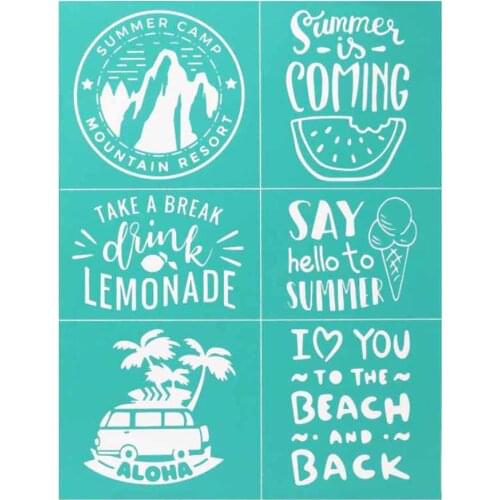 Longan Craft Supplies Summer Series Printed Self-Adhesive Silk Screen Printing Stencil Mesh Transfers For T-Shirts Diy Handmade