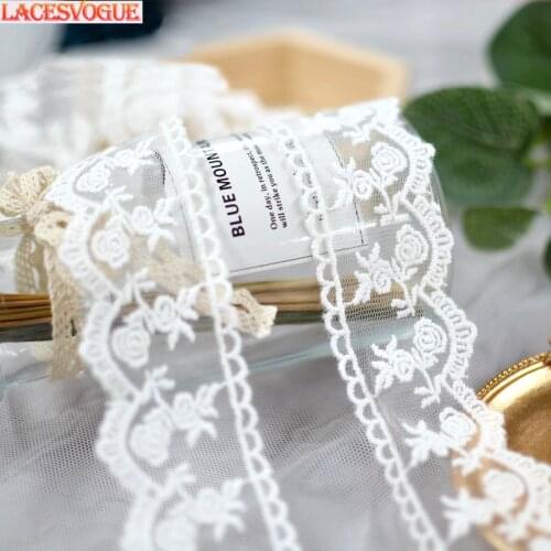 28yards 4cm Mesh cotton embroidery Lace fabric Handmade DIY Garment needlework sewing accessories Clothing Decoration 248