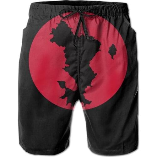 Summer Men Causal Shorts Breathable Quick Dry Geeky Loose Mayotte Red Circle Essential Hawaii Printing Male Shorts