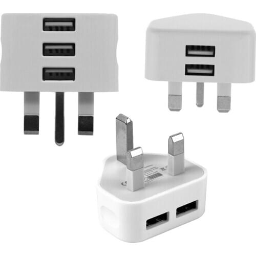 UK Plug Mains 1/2/3 Pin USB Charger Adapter Power Socket Mobile Phone Charger for iphone Portable Travel Power Plug Adapter