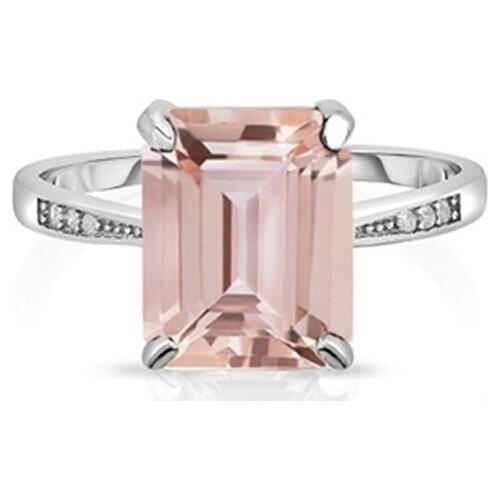 Bridal Wedding Rings for Women Square Rose Gold Crystal Zircon Finger Ring Fashion Party Anniversary Gift Jewelry Dropshipping